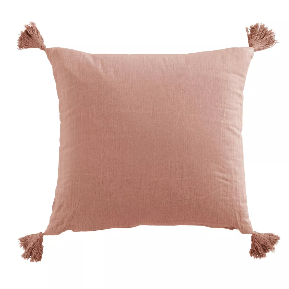 Coussin carré gaze de coton (40 x 40 cm) Gaïa Rose pêche
