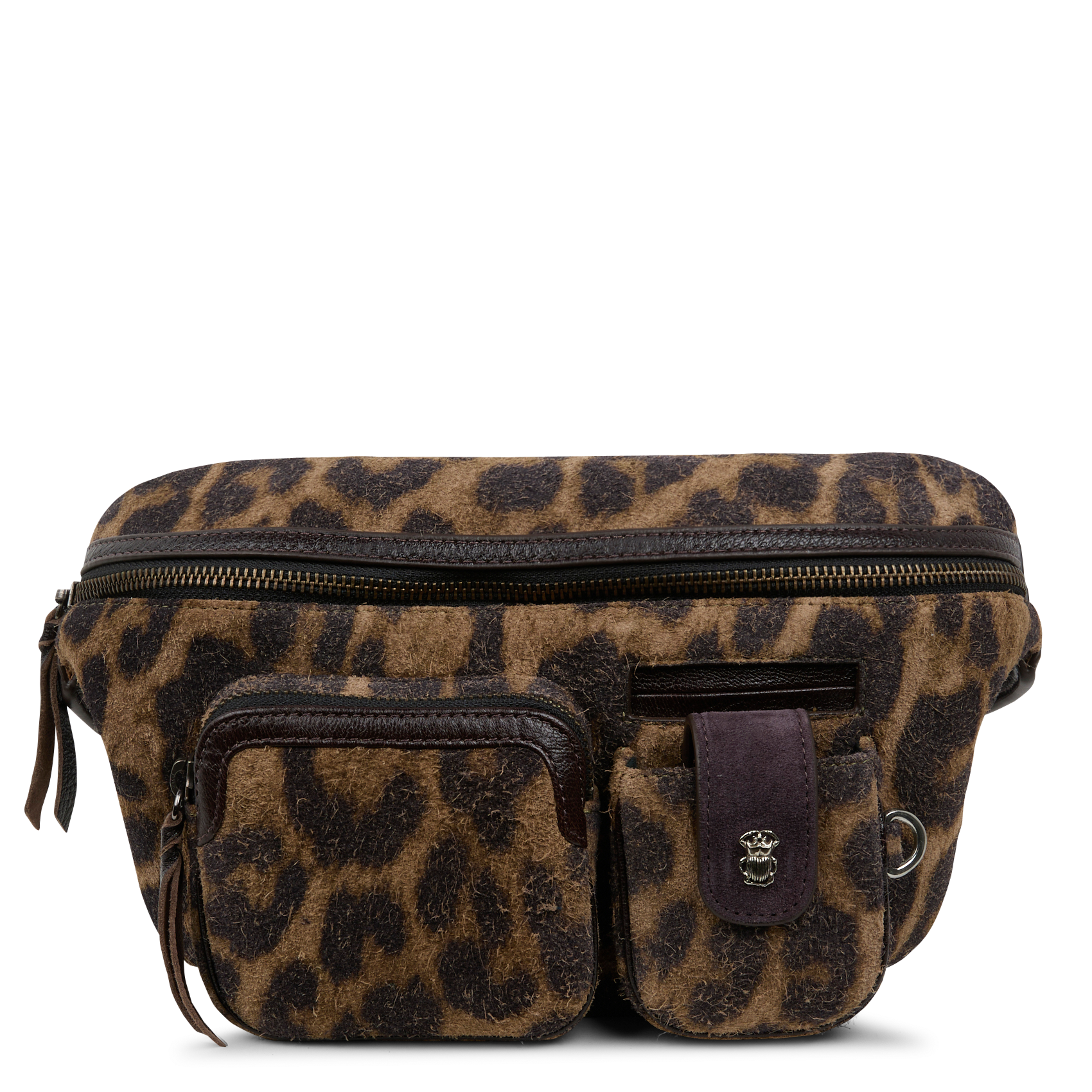 ROMEO - Sac banane en cuir imprimé | Marron
