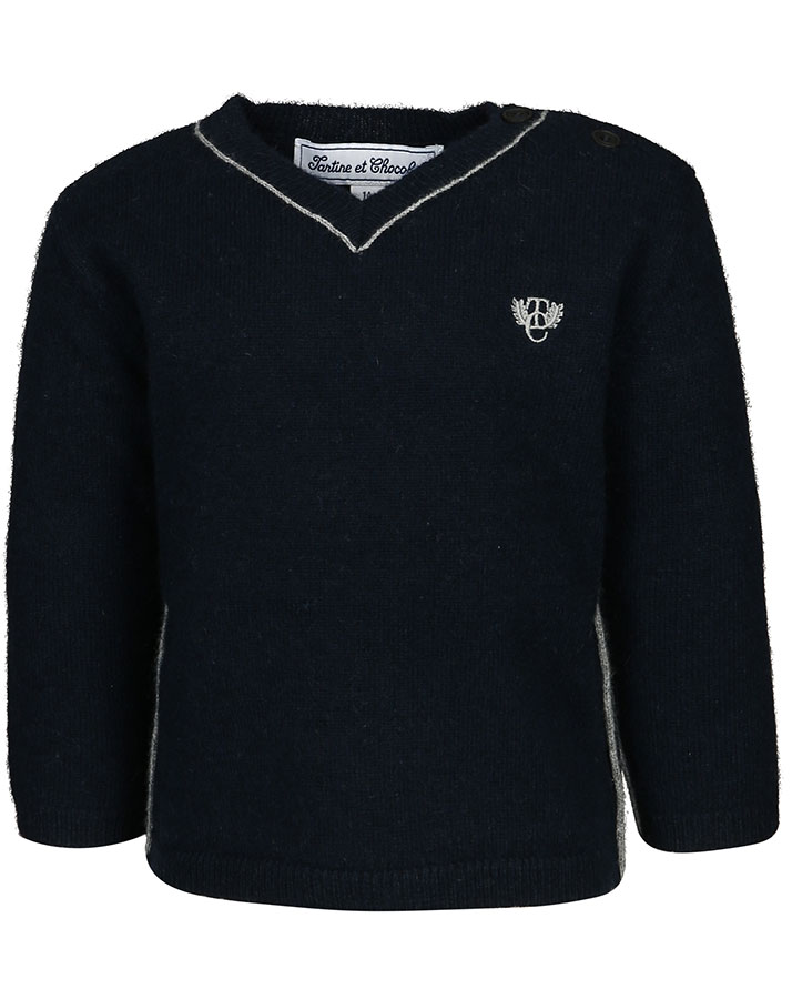 Kaschmir-Pullover BABY ECOLE BUISSONIERE in dunkelblau