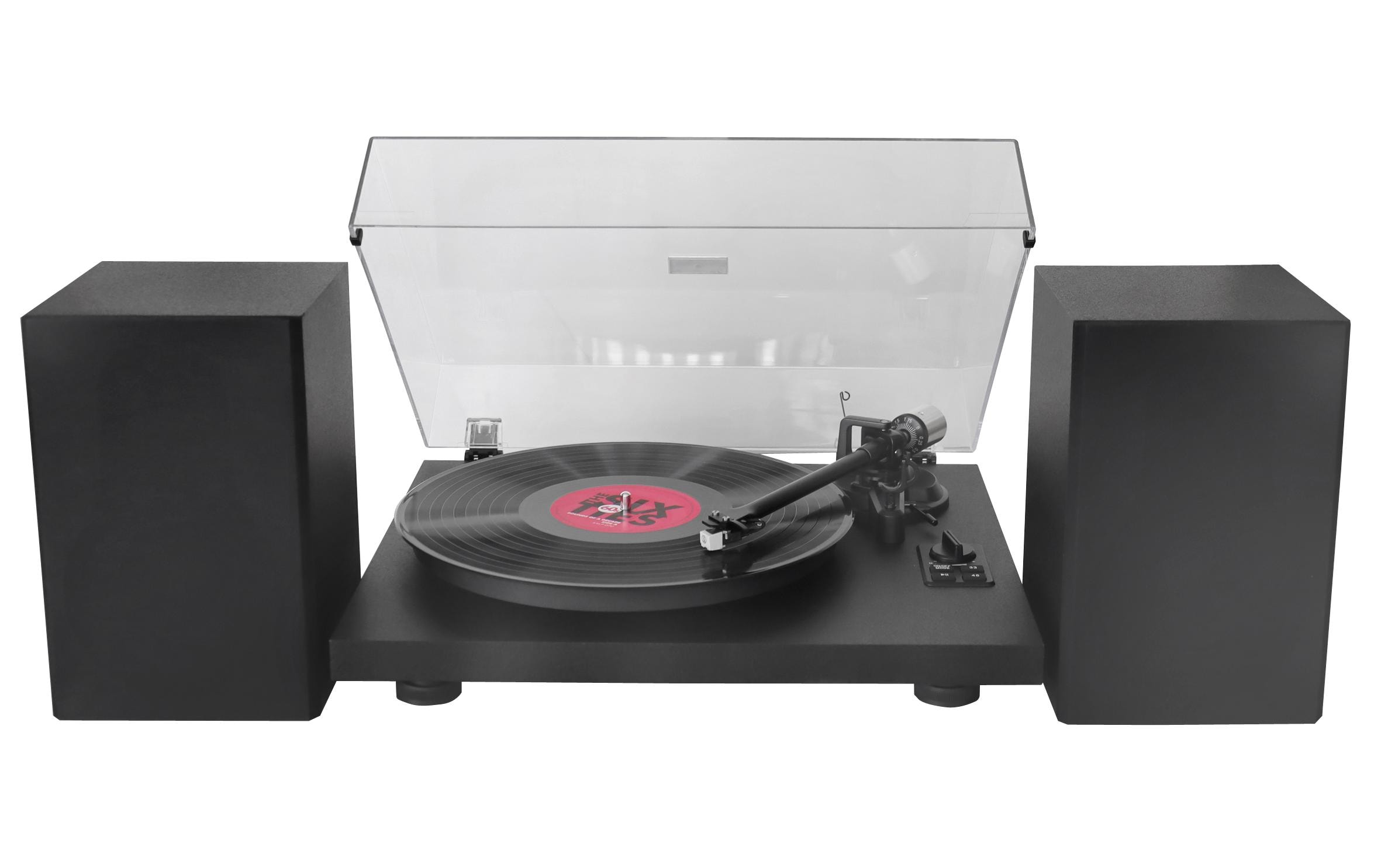 Plattenspieler mit Bluetooth PL711SW Schwarz<br>Plattenspieler mit Bluetooth und 2-Wege-Bassreflex-Lautsprecher