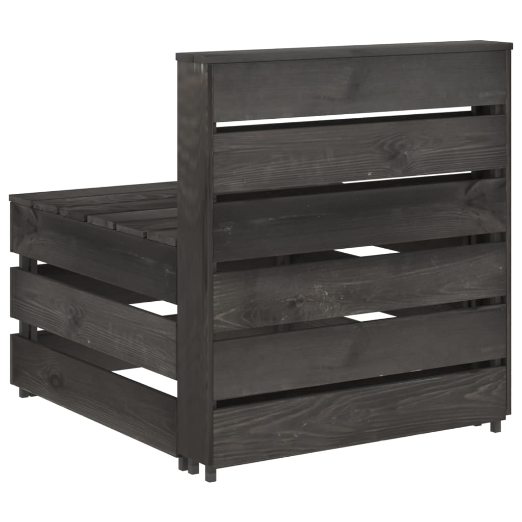 Salon de jardin meuble d'extérieur ensemble de mobilier 10 pièces bois de pin imprégné de gris