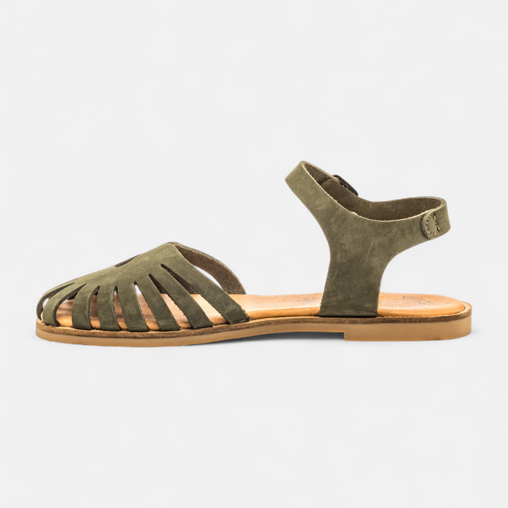 Sandales Femme en cuir kaki