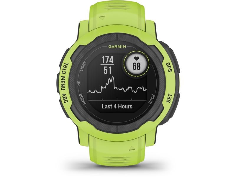 GARMIN Sportuhr Instinct 2, Limettengrün/Schwarz Multisportuhr für In- und Outdoor