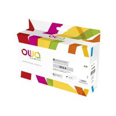 Cartouche compatible HP 973X - pack de 4 - noir, cyan, magenta, jaune - Owa K10480OW
