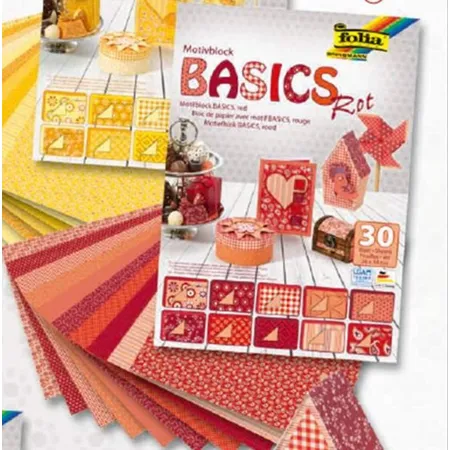 Folia Bastelpapierblock 24x34 rottöne 3x10Blatt
