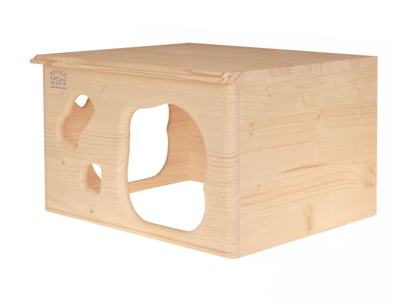Resch Kaninchenhöhle, 40 x 23 x 31 cm Handgefertigtes Häuschen für Kaninchen/Zwergkaninchen/Meerschweinchen