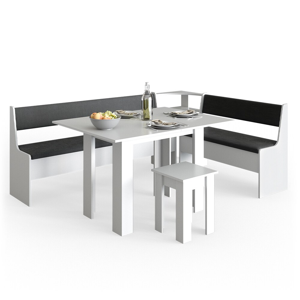 Vicco Eckbankgruppe Roman Weiß 210x150cm Esszimmergruppe Eckbank Sitzgruppe