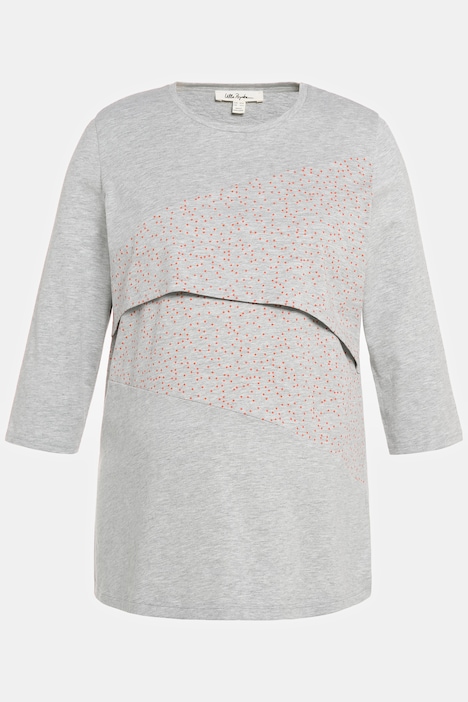 Bellieva-Shirt, Stillfunktion, A-Linie, Punkte, 3/4-Arm