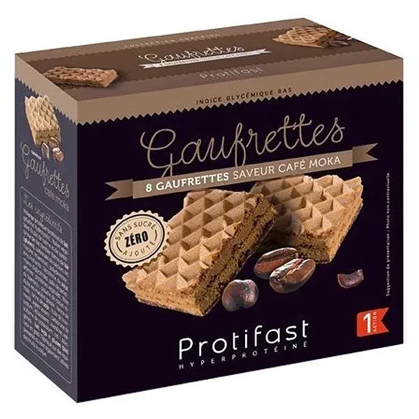 Protifast High Protein Snack Wafers sabor Café Mocha (8 unidades)