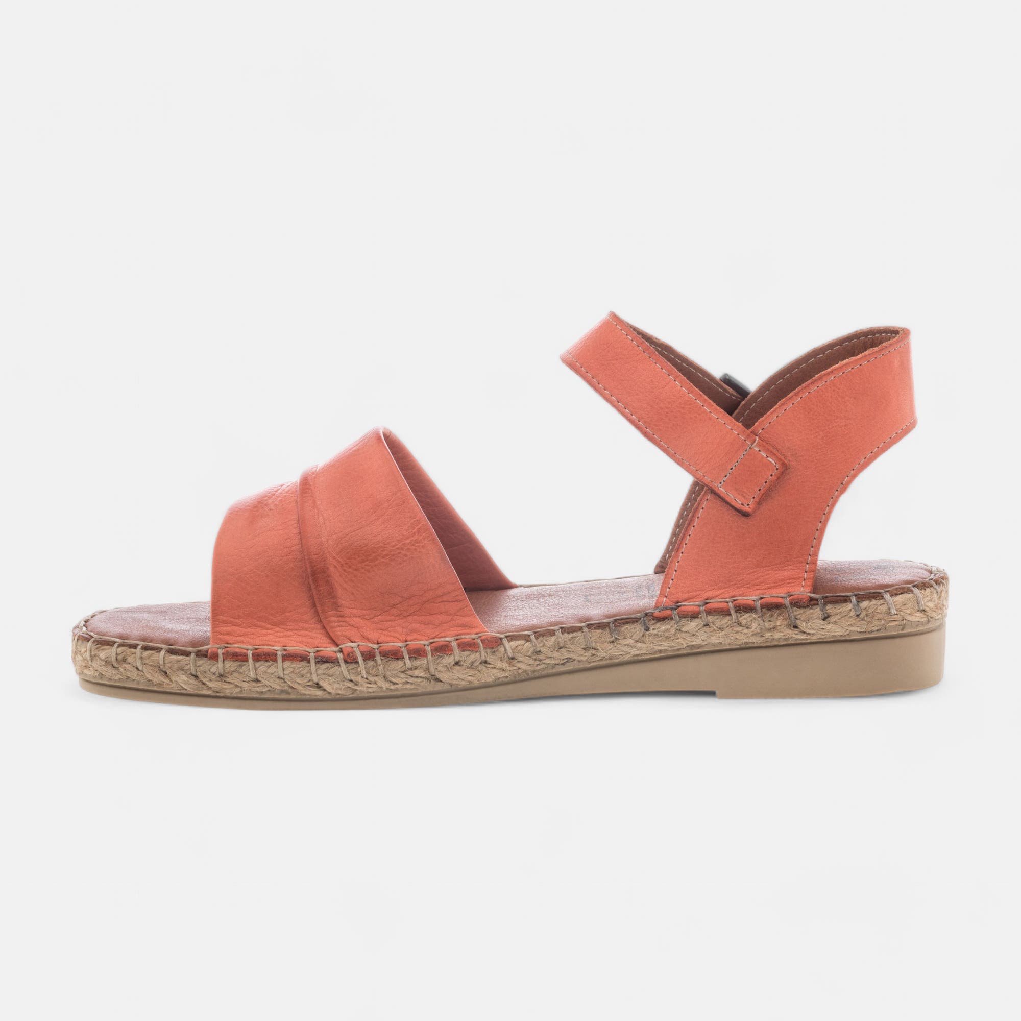 Sandales Femme en cuir corail