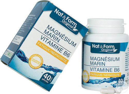 Nat&Form Original Magnésium Marin Vitamine B6 Fatigue/Nervosité 40 Gélules