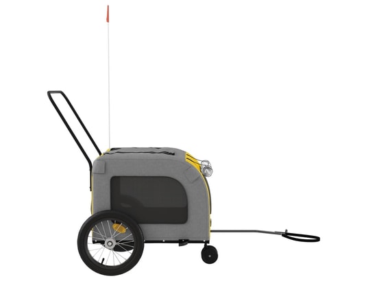 VIDAXL - Remorque de vélo pour chien jaune et gris tissu oxford et fe...