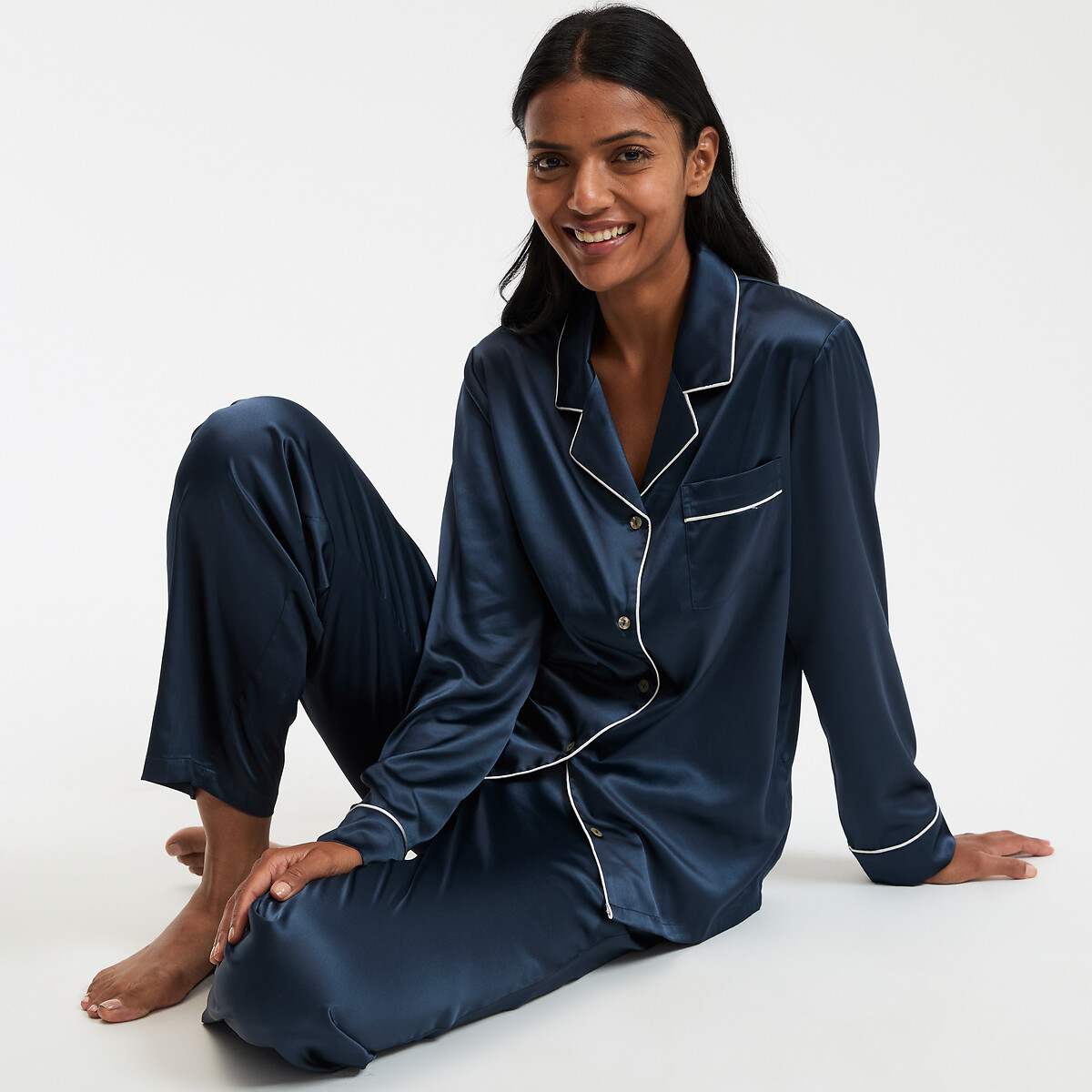 COLEÇÃO LA REDOUTE<br>Pijama de sábado com mangas compridas