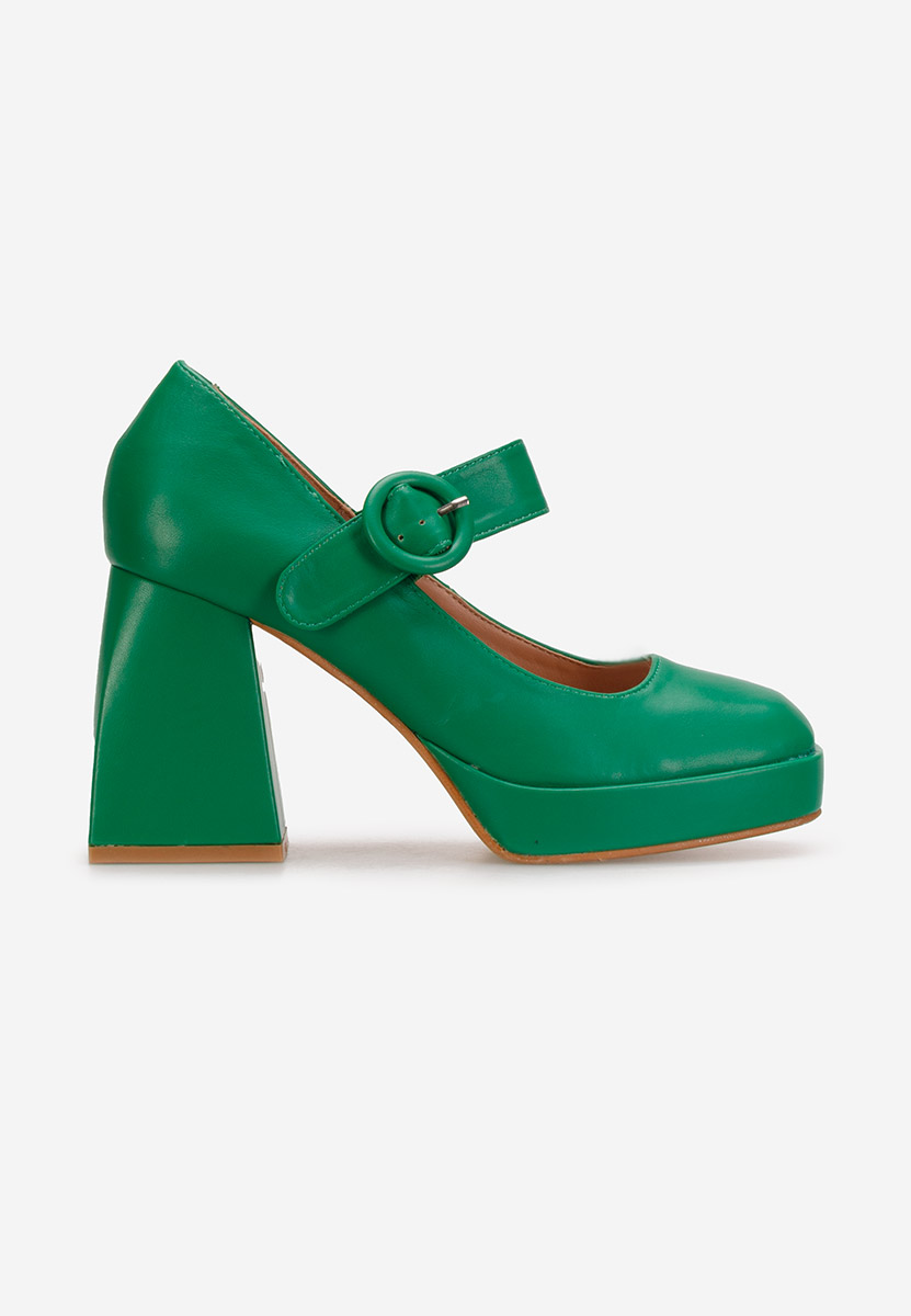 Chaussures à talon épais verts Lavosa