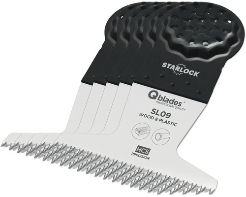 Q-Blades Multitool Zaagblad Precisie HCS 14tpi 65x50mm SL09 Starlock, 5 stuks
