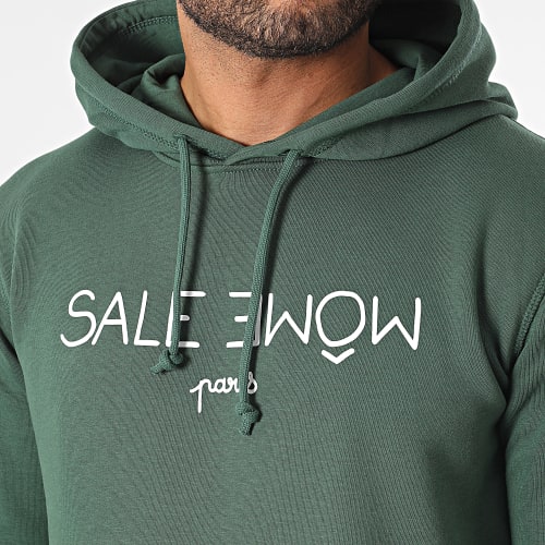 Sweat Capuche Punition Vert Blanc