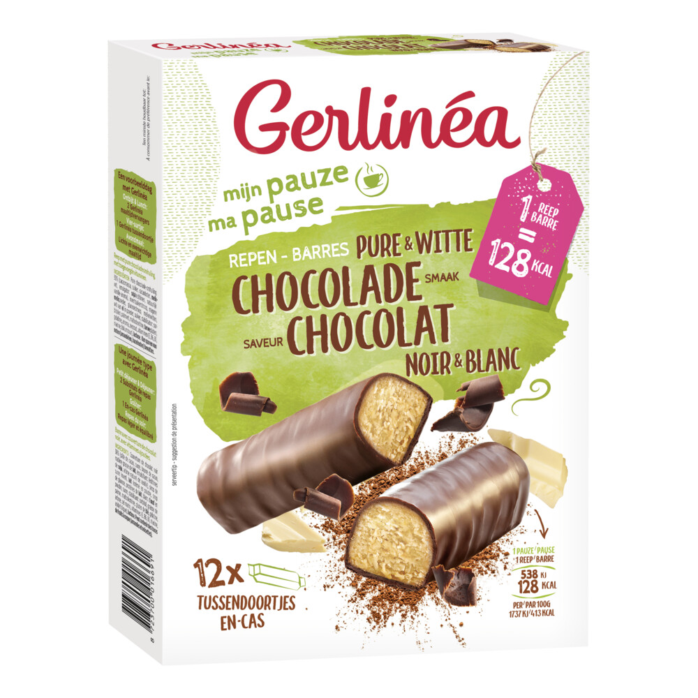 3x Gerlinea Repen Pure & Witte Chocolade 12x31 gr