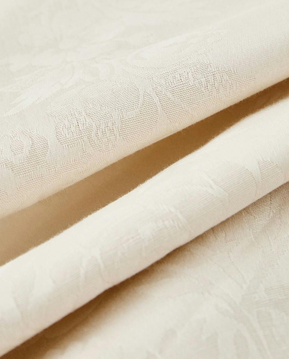 TOALHA DE MESA FLORAL JACQUARD