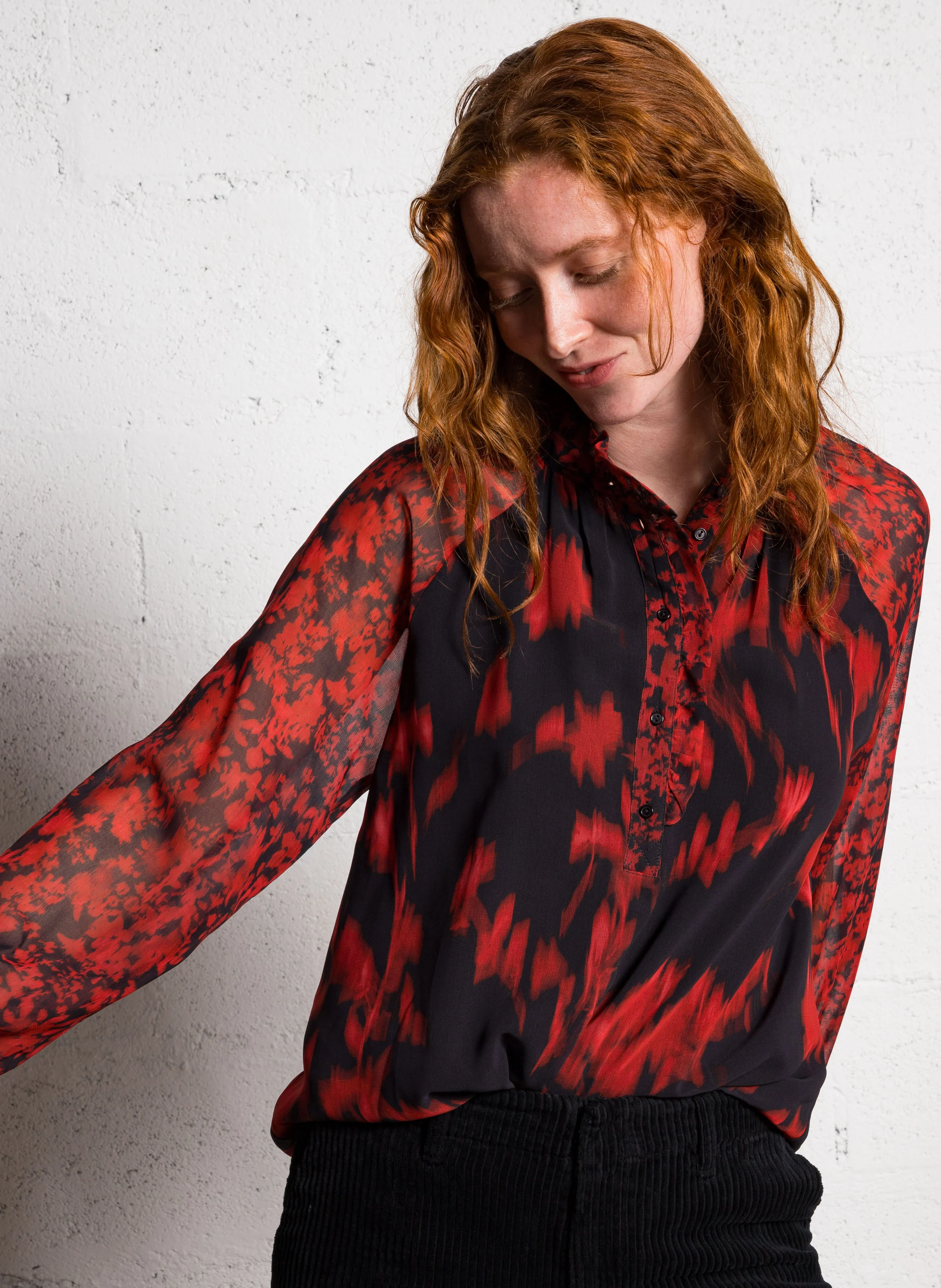 TICAELA - Blouse ample imprimée | Noir