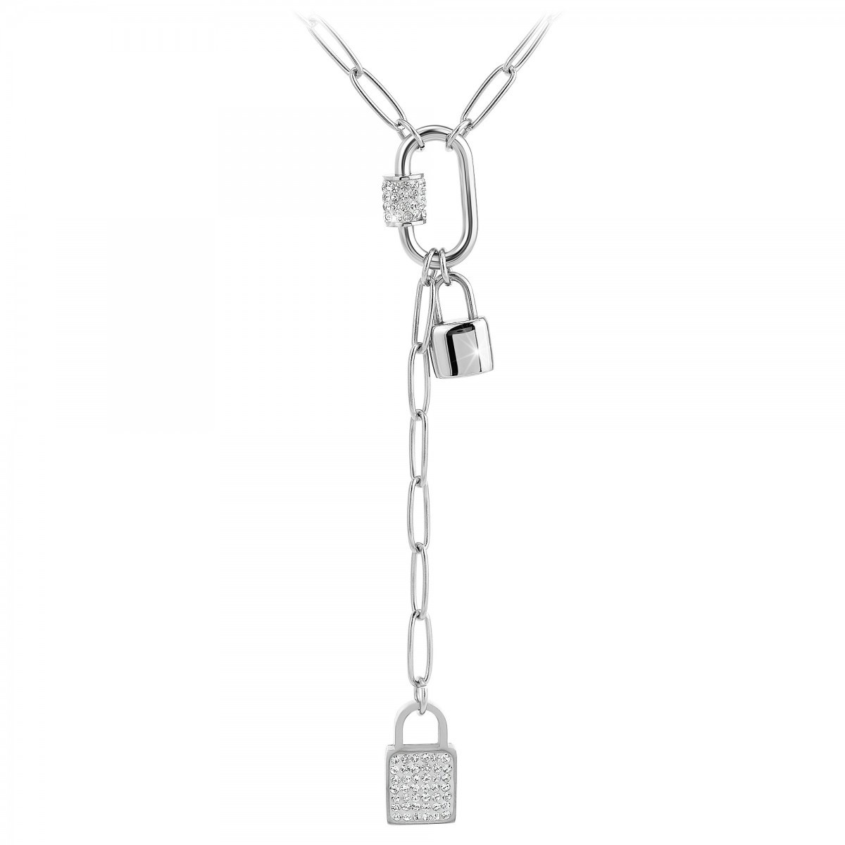 Collier cadenas SC Crystal orné de Cristaux scintillants