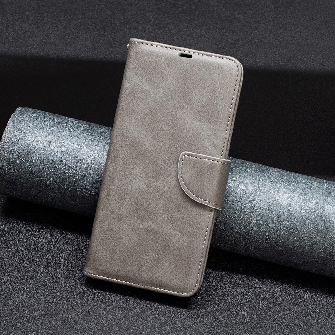 Samsung Galaxy S24 FE Leder Tasche Flip Cover mit Kartenfächer Vintage Look   Trageschlaufe - Grau