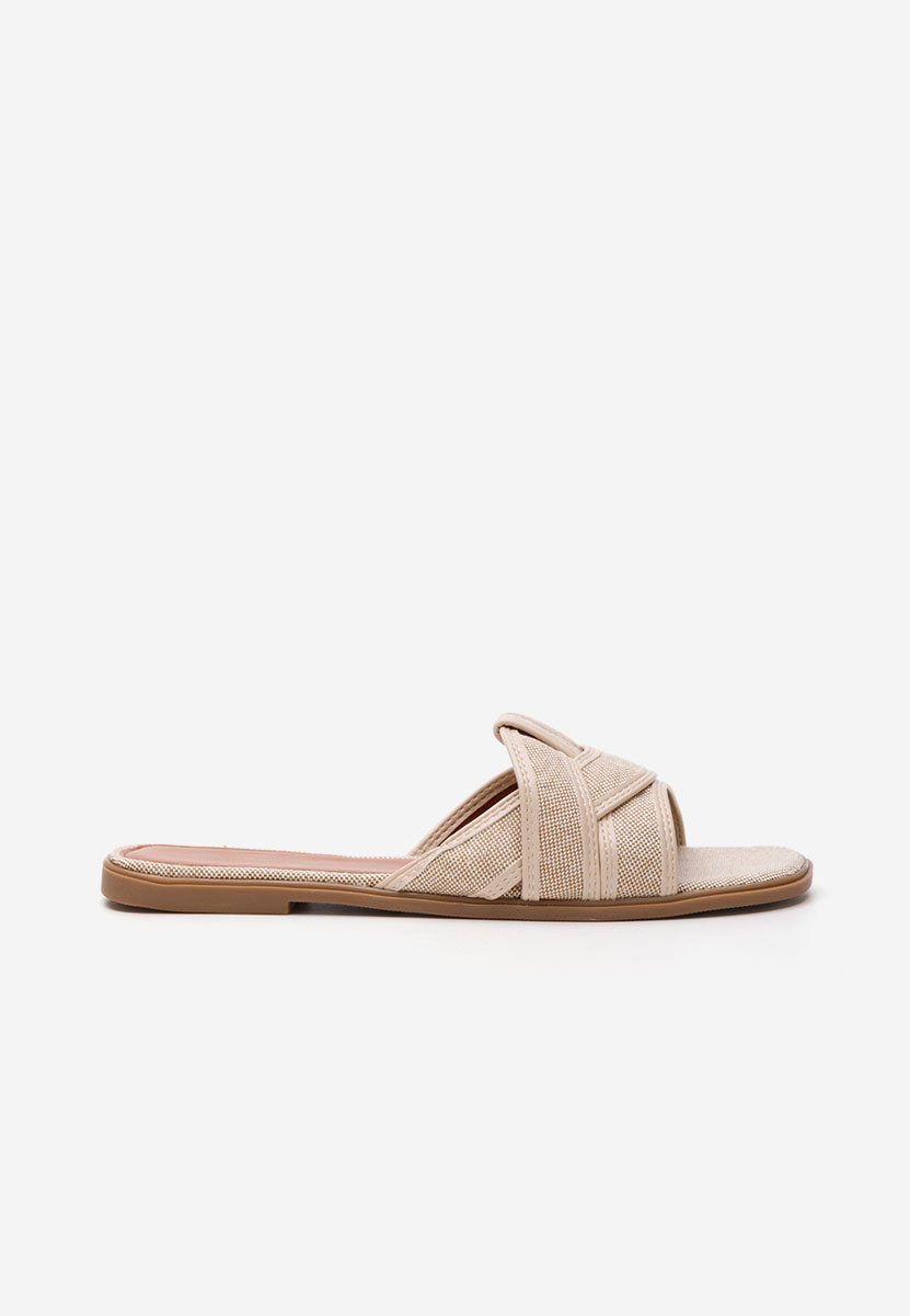 Mules plates femme beige Sadisa