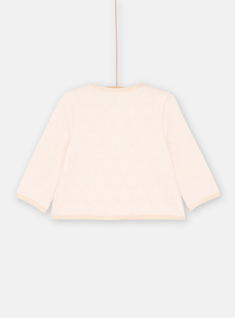 Cardigan rose dragée avec effet relief bébé fille