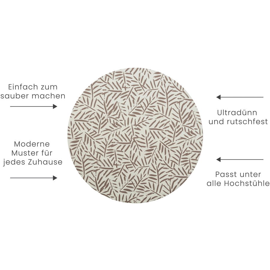toddlekind Hochstuhlmatte Leaves Tan 105 cm