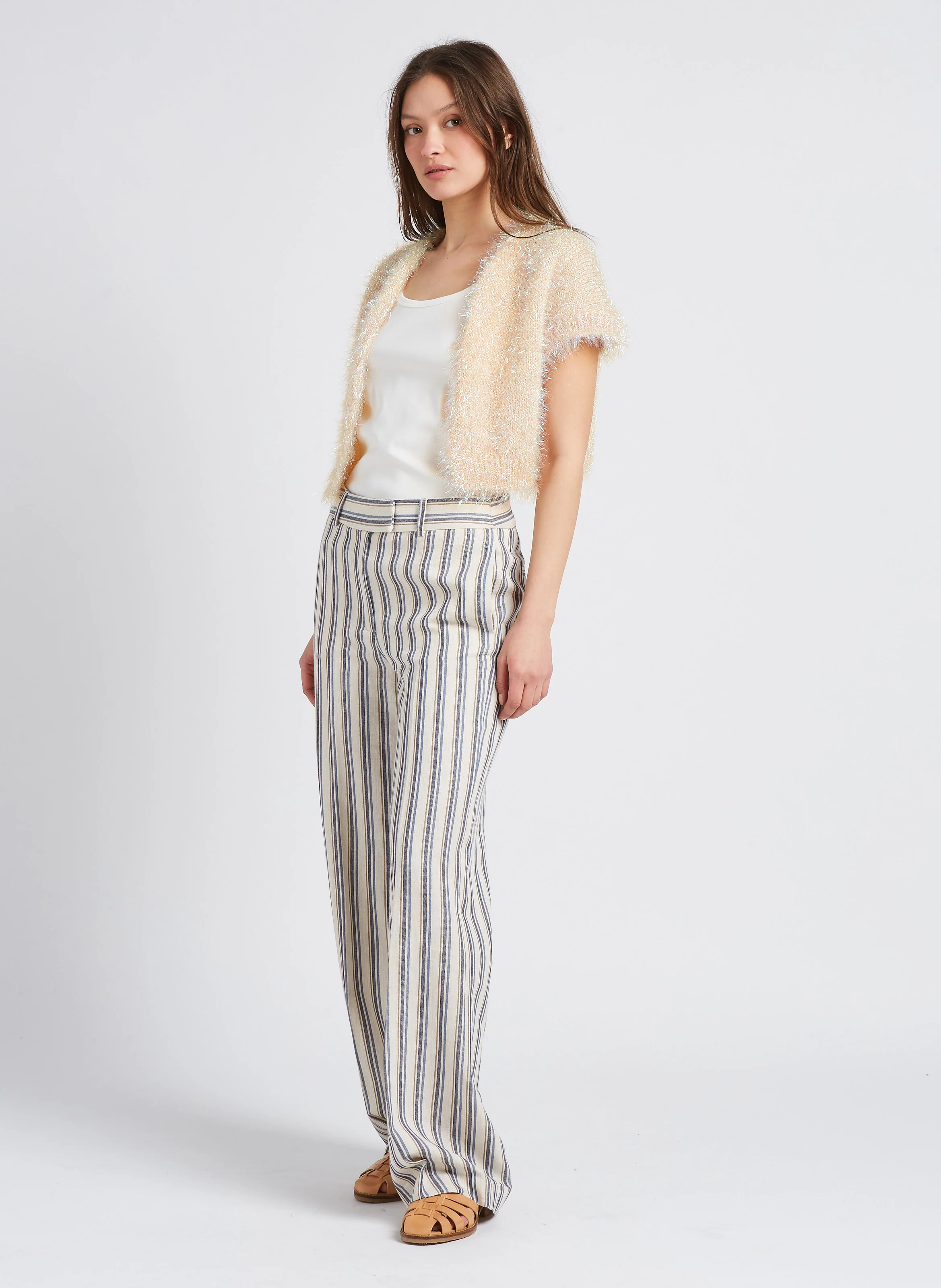 DEVON - Débardeur à dos nageur en coton | Beige