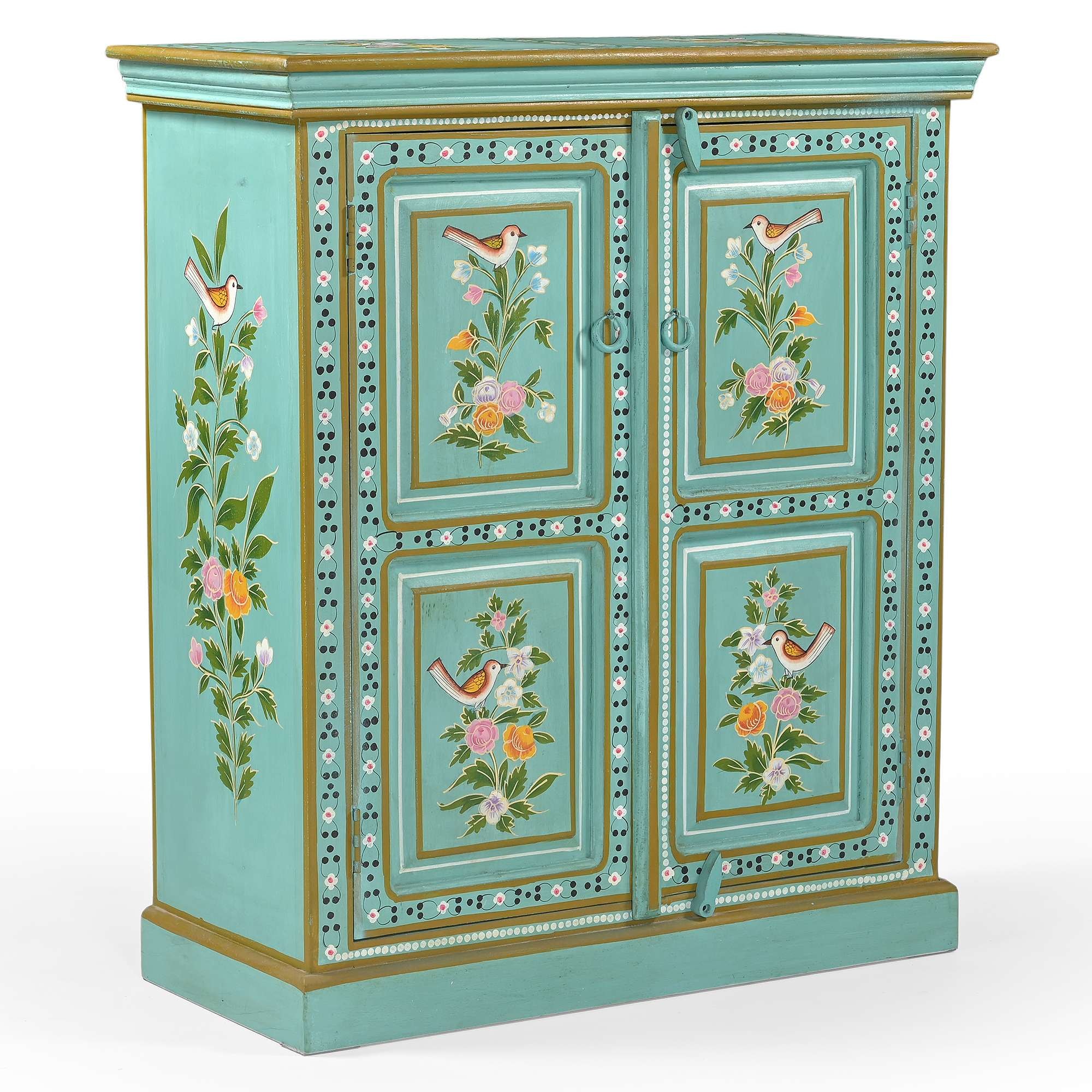 Home affaire Highboard »Prem« mit dekorativen Fräsungen, handbemalt, Unika-Möbel, Breite 87 cm