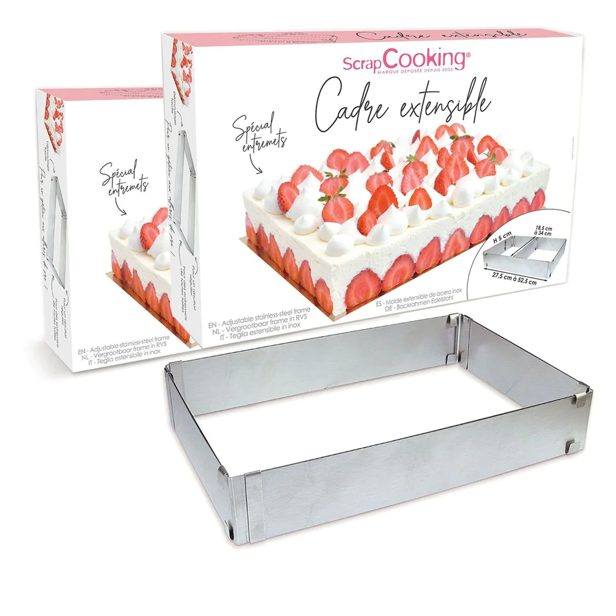 2 cadres à pâtisserie extensibles - rectangle Scrapcooking