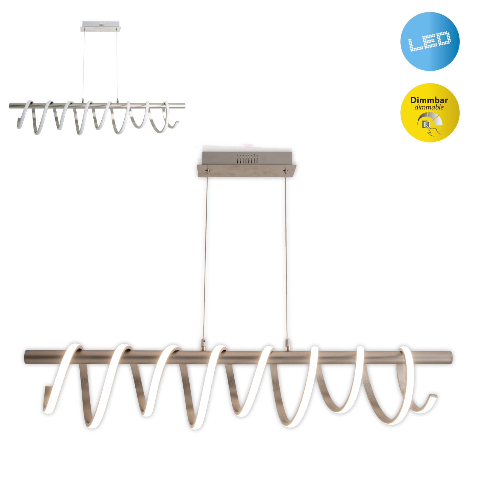 LED-Pendelleuchte BELLEZA -Stahl-blank - dimmbar