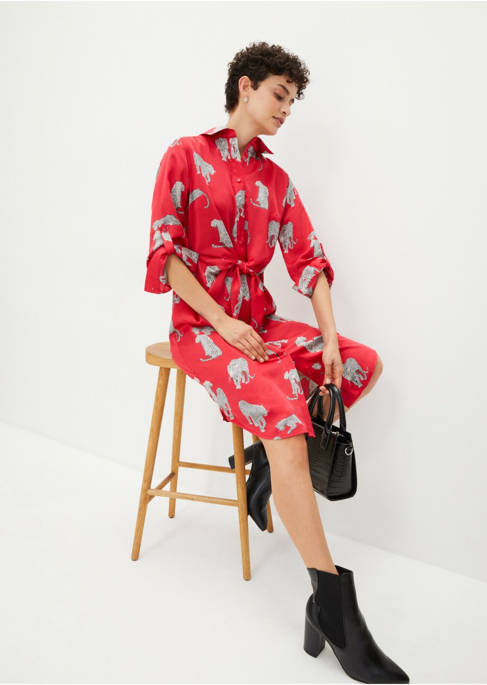 Robe-chemise en satin