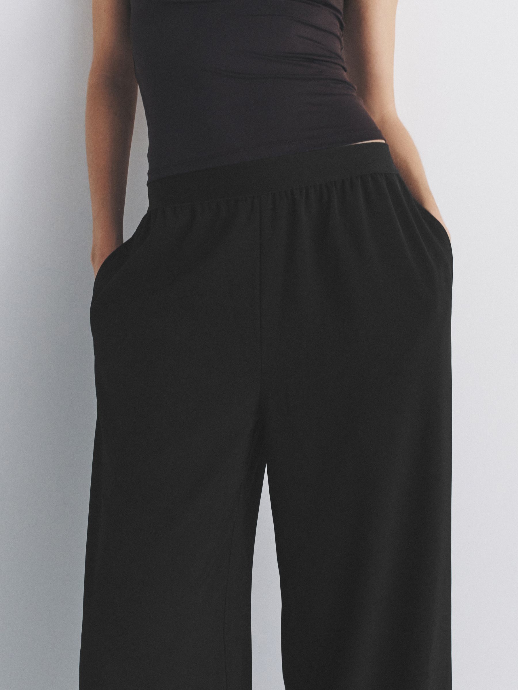The Set 2 Pack Elasticated Waist Wide Leg Trousers