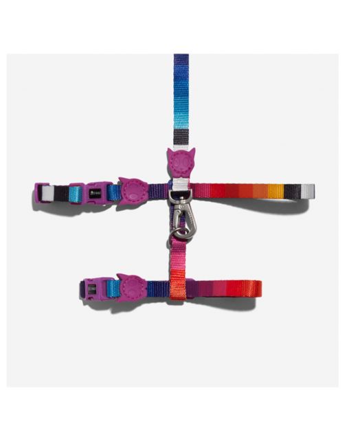 Zee.Dog Prisma Harnass + Lijn - Kattenharnas - 20-30x1.0 cm Multi-Color One Size