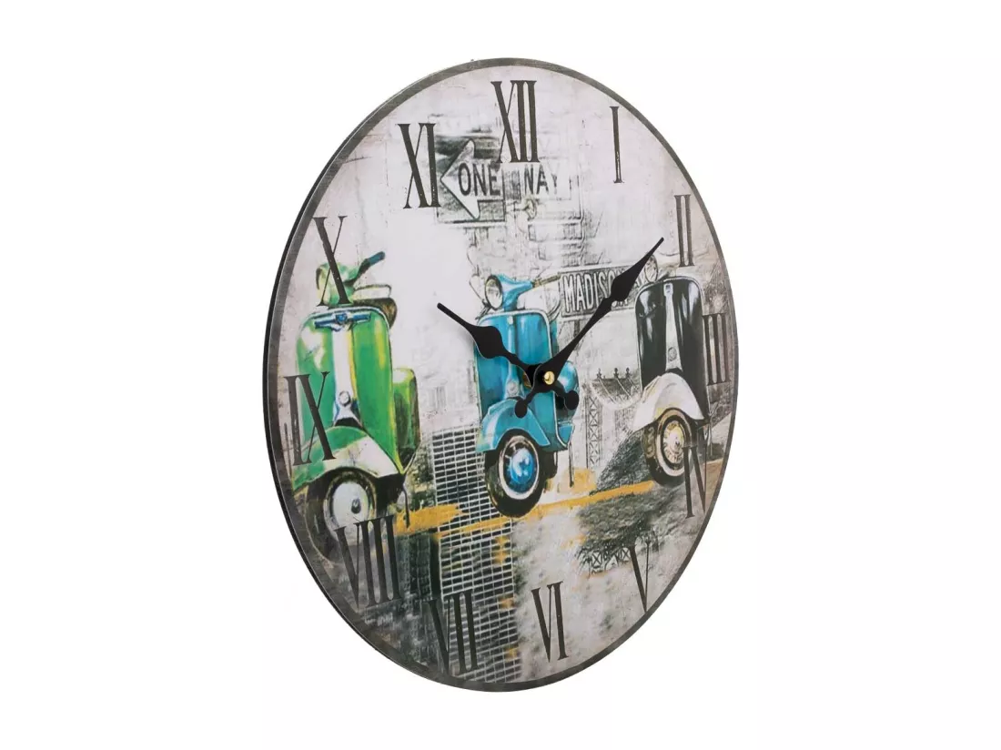 Horloge murale en bois noir d34x2h