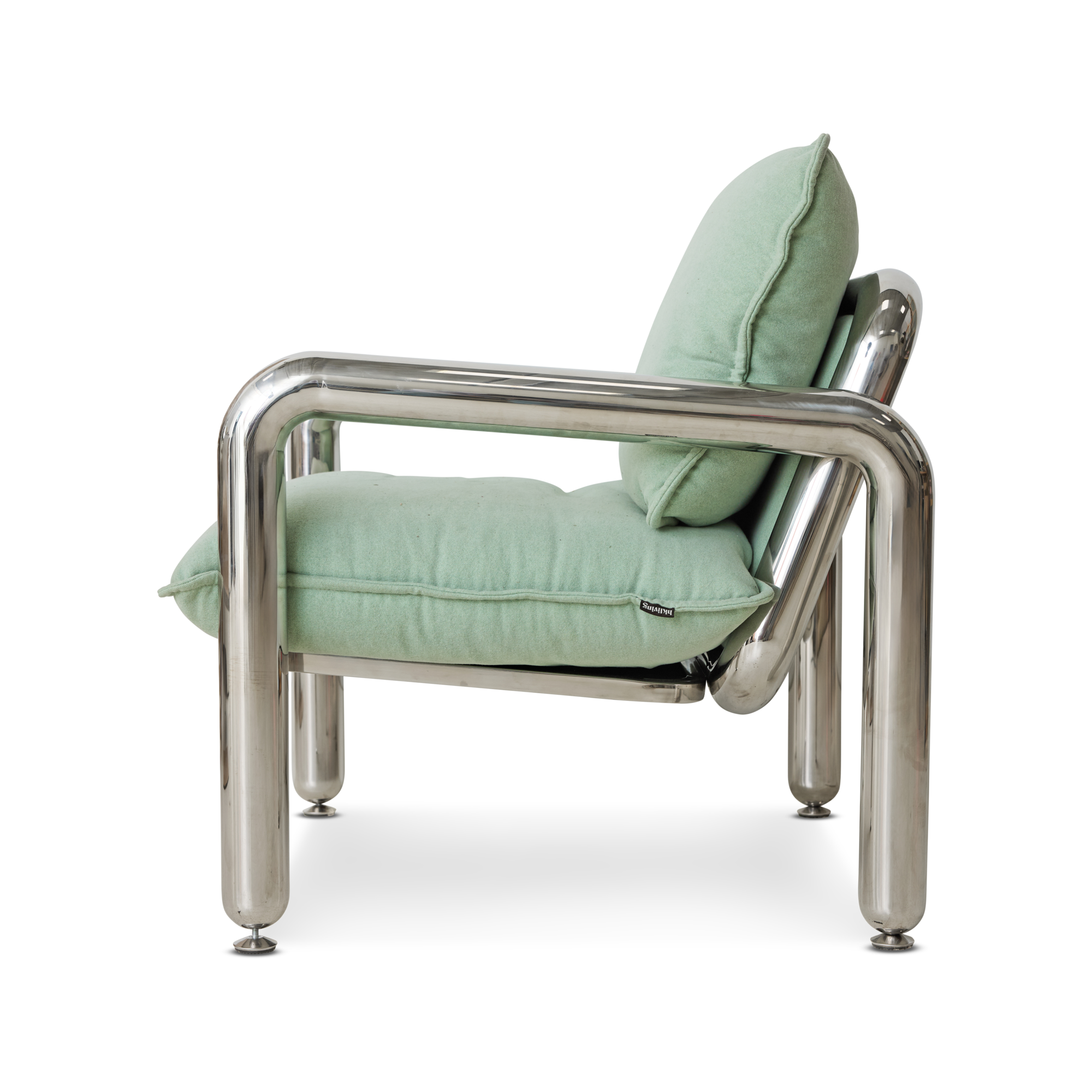 Fauteuil chrome canvas mint