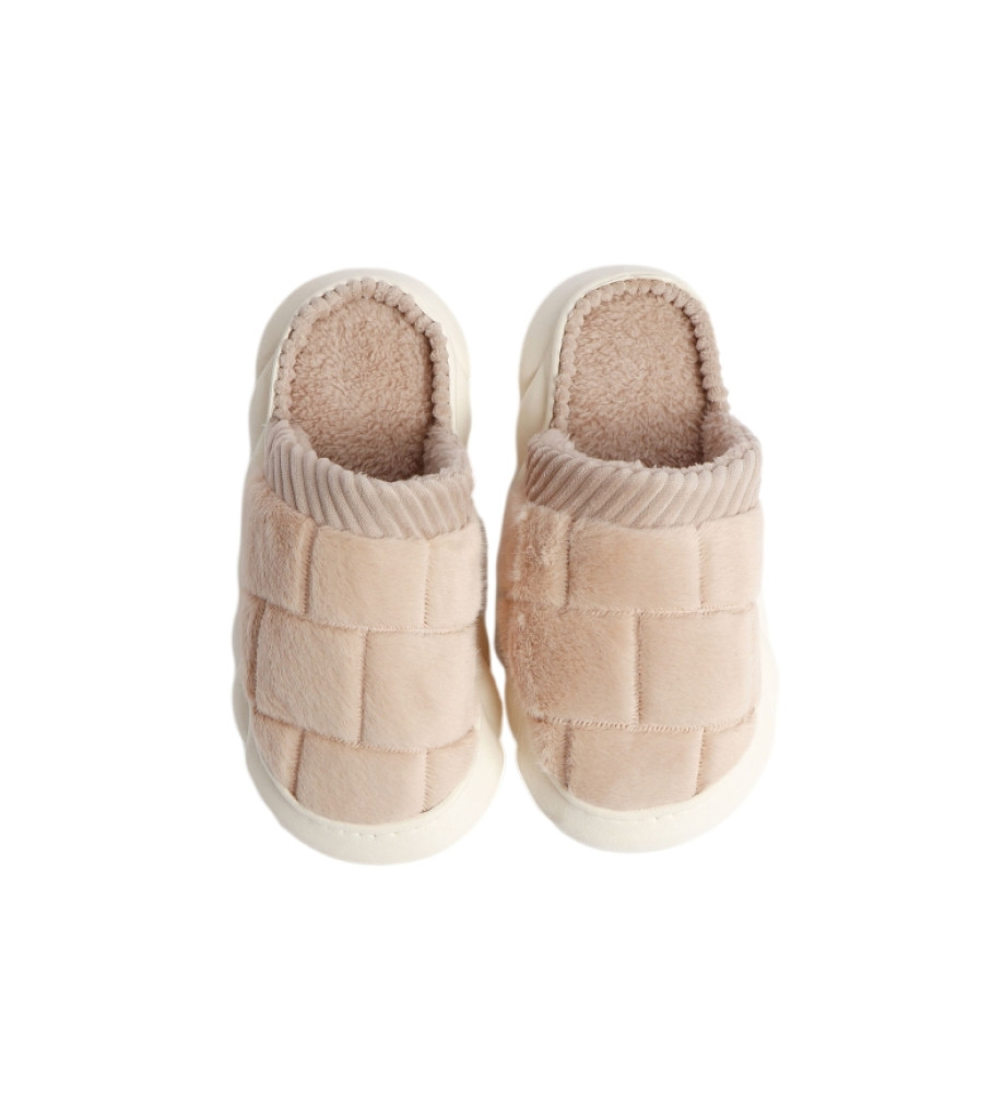 Chinelo xadrez bege Admas