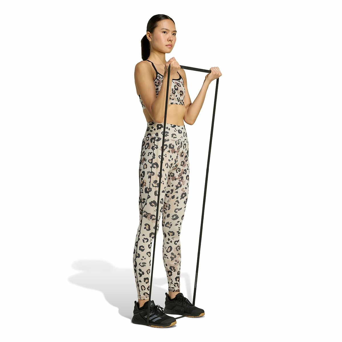 Leggings esportivas adidas Performance com estampa de leopardo