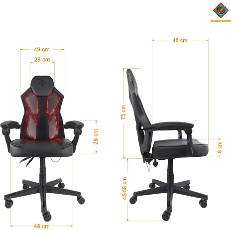 Deltaco RGB gamerstol GAM-086 - sort