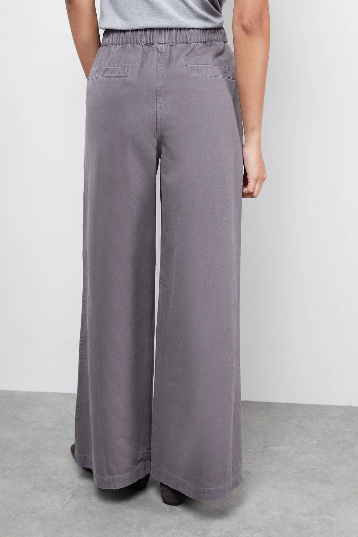 Warehouse Pantalon Cargo Large à Taille Coulissante et Coupe Décontractée