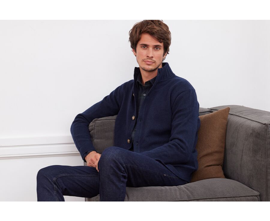 Gilet boutonné homme Bleu Marine - KANNY