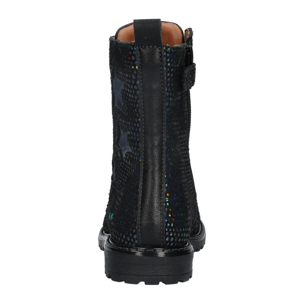 BunniesJR Hailee Happyleren veterboots zwart