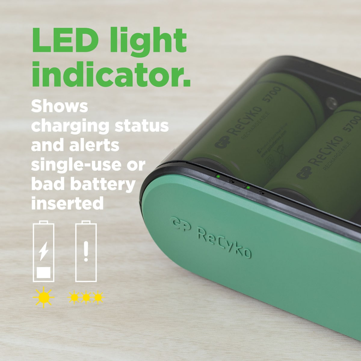 ReCyko Batterilader Uni USB AA / AAA / C / D / 9V
