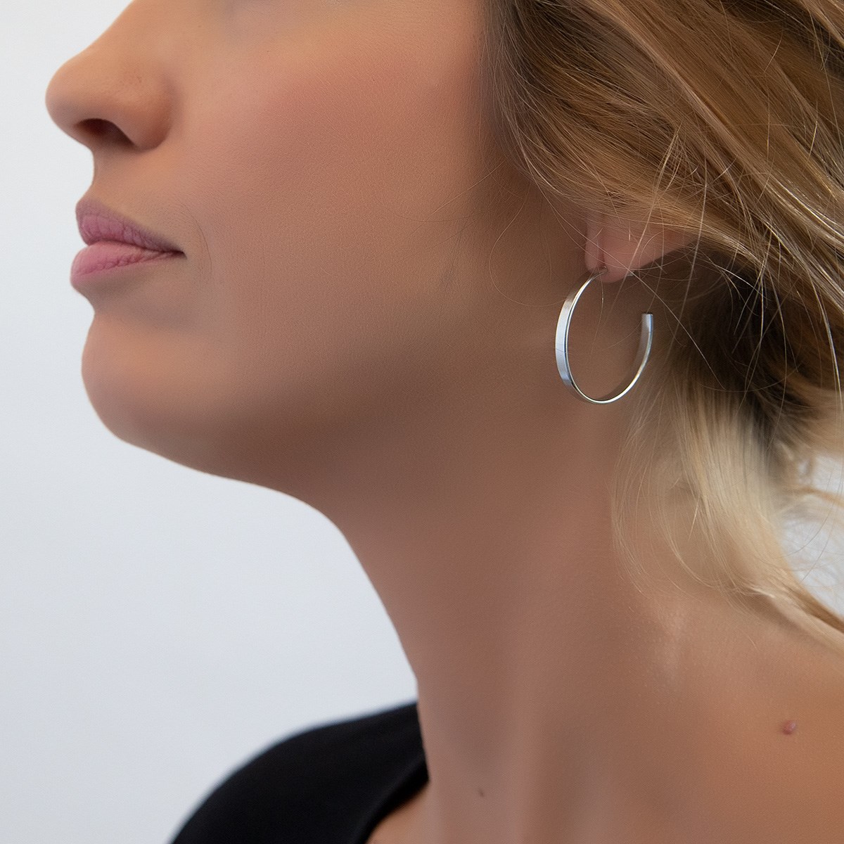 Boucles d'oreilles créoles acier 40MM