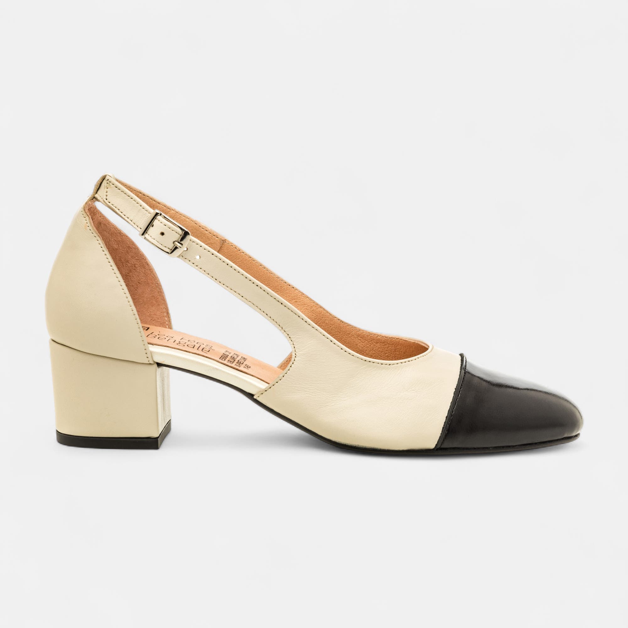 Escarpins quartiers ouverts Femme en cuir beige