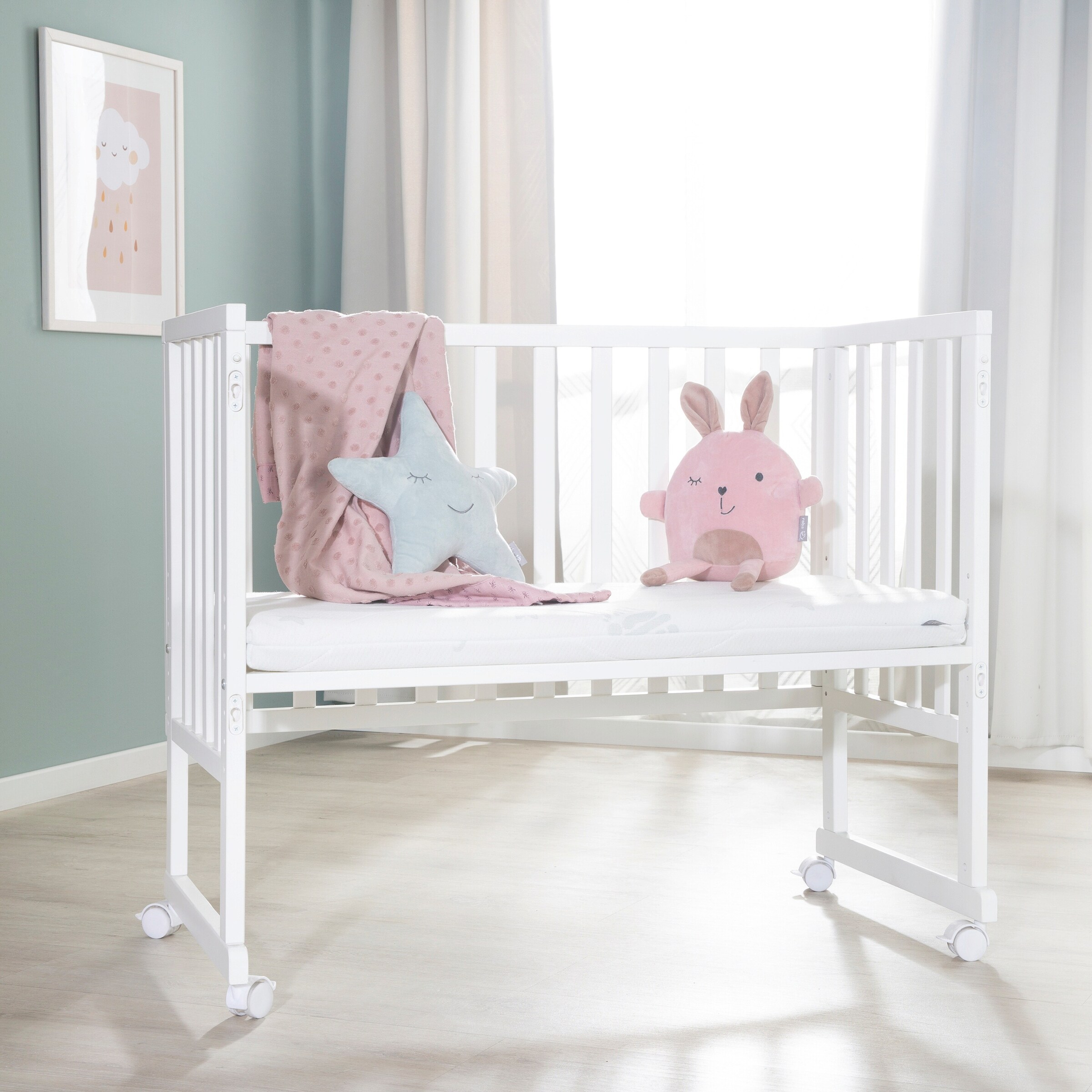 roba Stuben- & Beistellbett 3in1 mit Barriere + Matratze