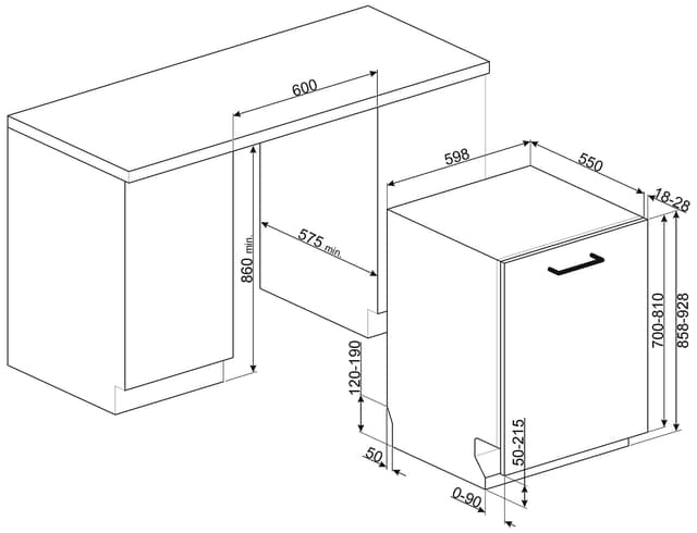 Smeg opvaskemaskine STL233CLH fuldintegreret