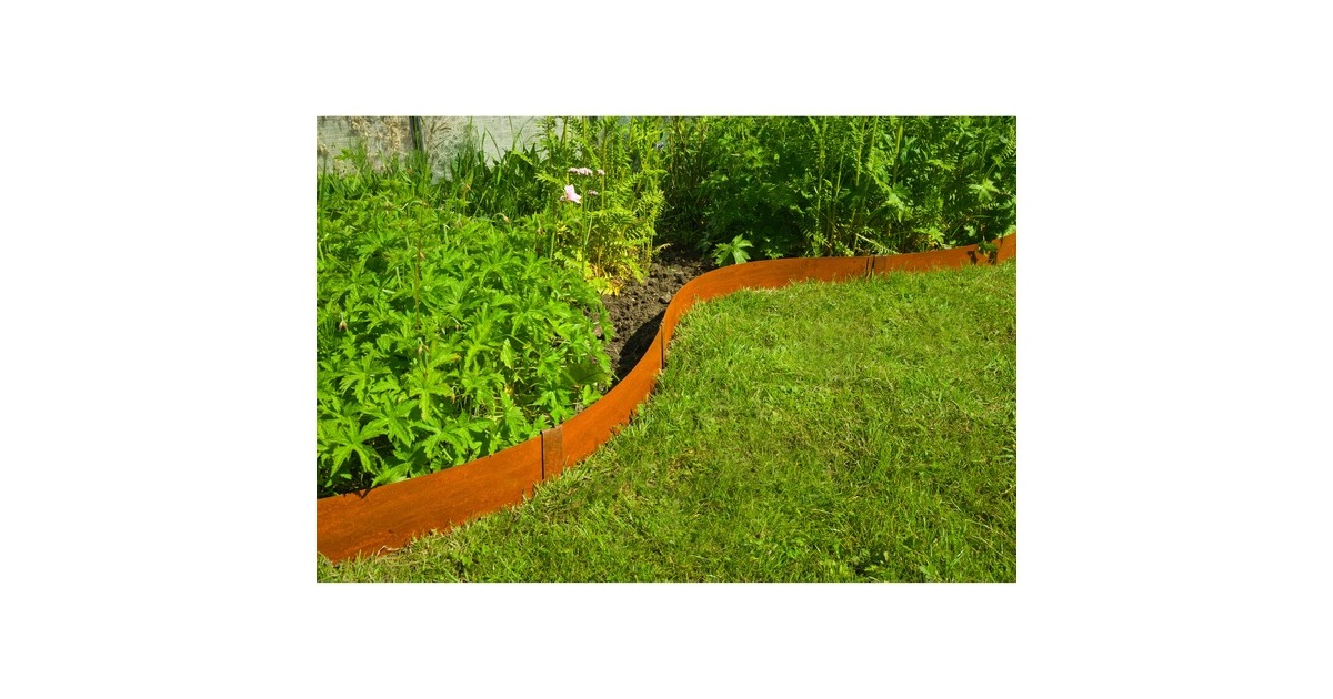 NatureBorderrand van Cortenstaal begrenzing  (3x H 10,2 x 91,4 cm, Incl. 4x grondpennen)