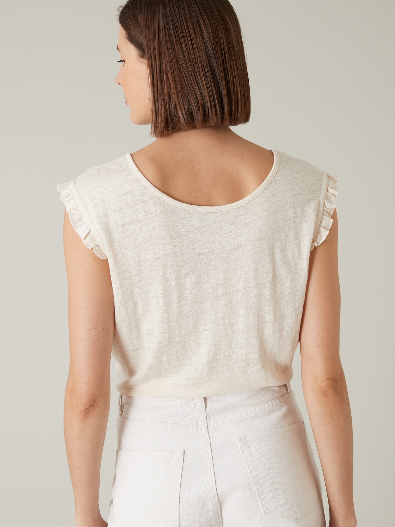 T-shirt sans manches lin femme